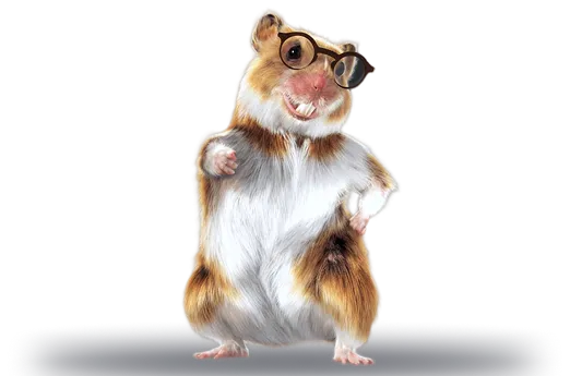 Hamster-Maskottchen mit Smartphone